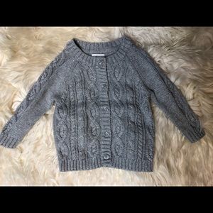 Knitted grey+glitter cardigan! 12-18 months